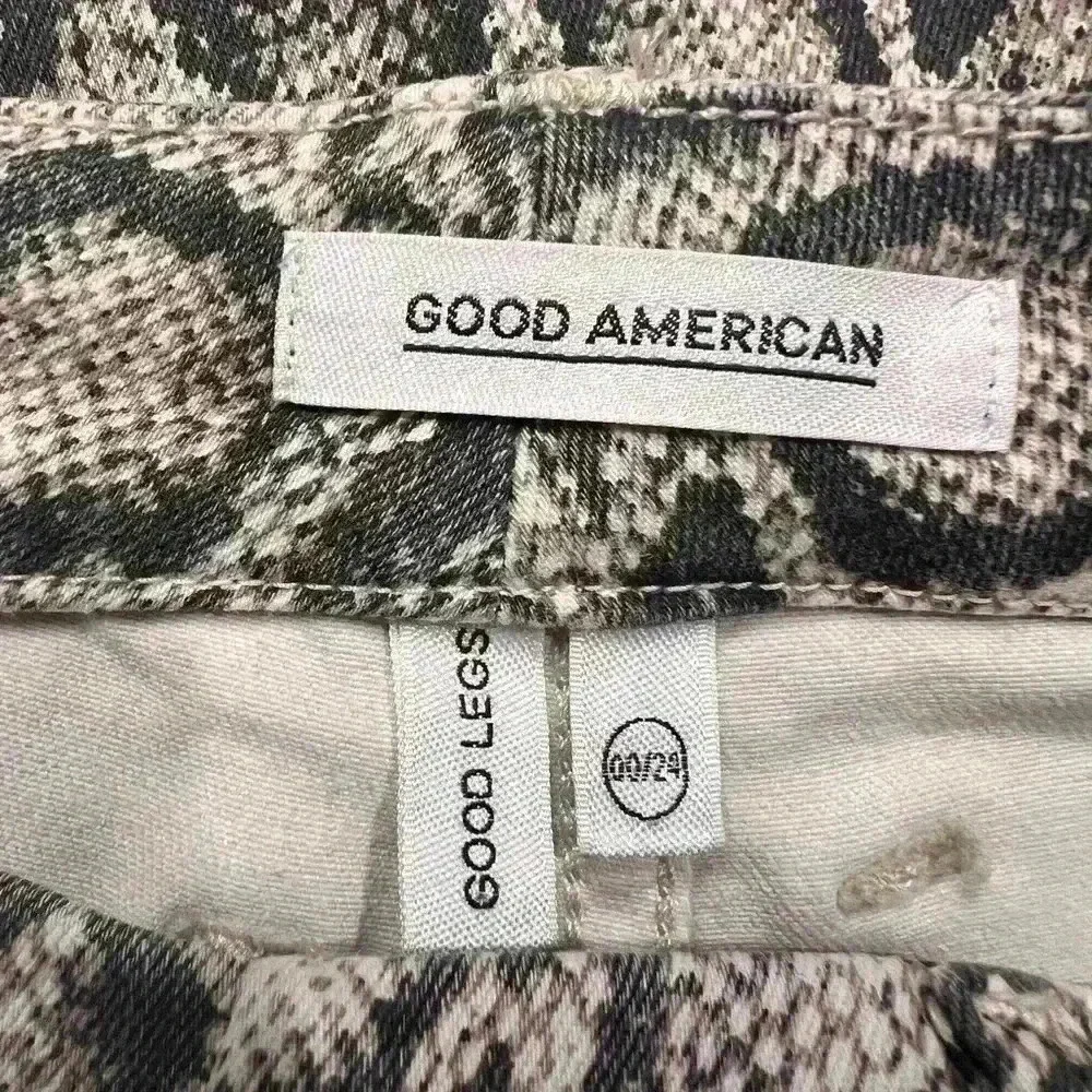 Good American Good Legs Grey Leopard Animal Print Skinny Jeans Size 00/24